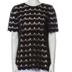 Kate Spade New York Lace Pattern Scoop Neck Blouse
